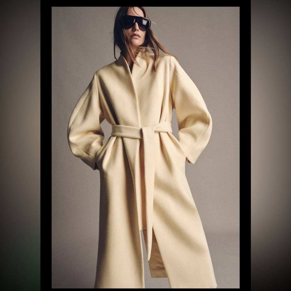 ZARA WOMAN COLLECTION WOOL COAT, ZW collection, VANILLA